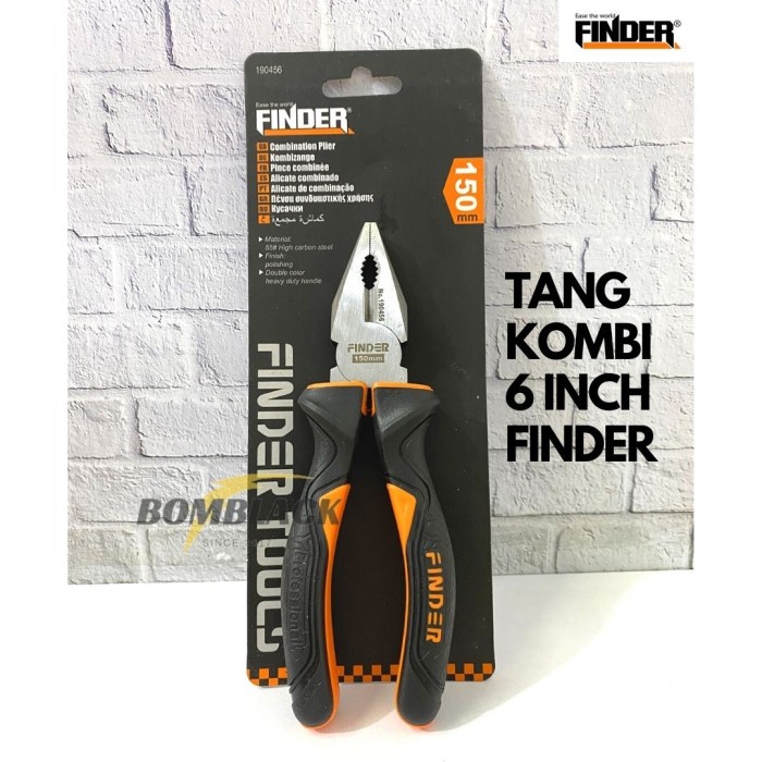 FINDER Tang Kombinasi 6 inch Linesman Pliers Jepit Gagang Karet Fiber MURAH