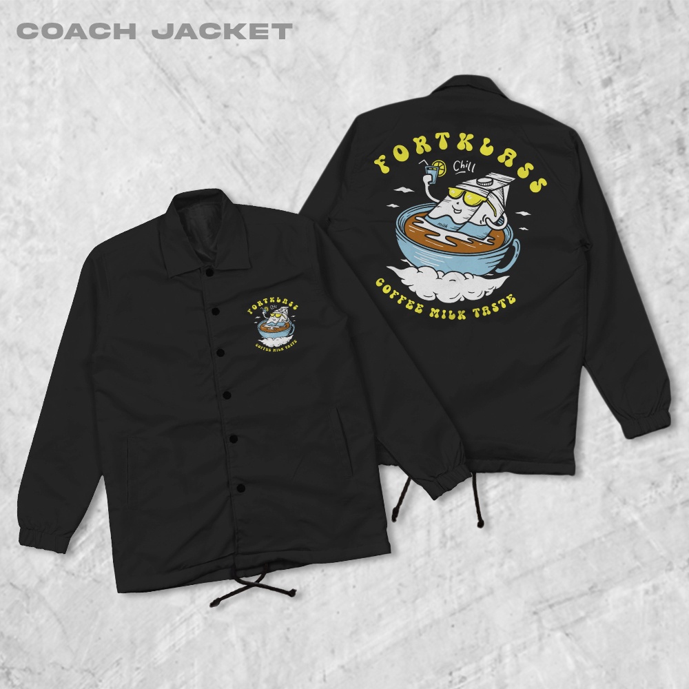 HIPNOP Milk Coach Zipper Jaket Polos Pria Jaket Parasut Unisex