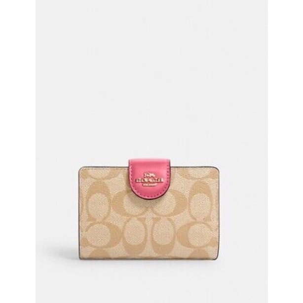 Coach Medium Corner Zip Wallet Khaki Pink (C0082)