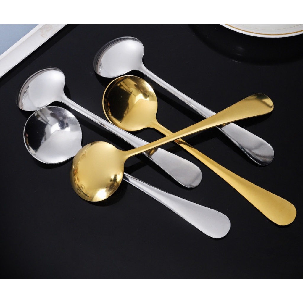 Sendok Bulat Korea Stainless Spoon Fork