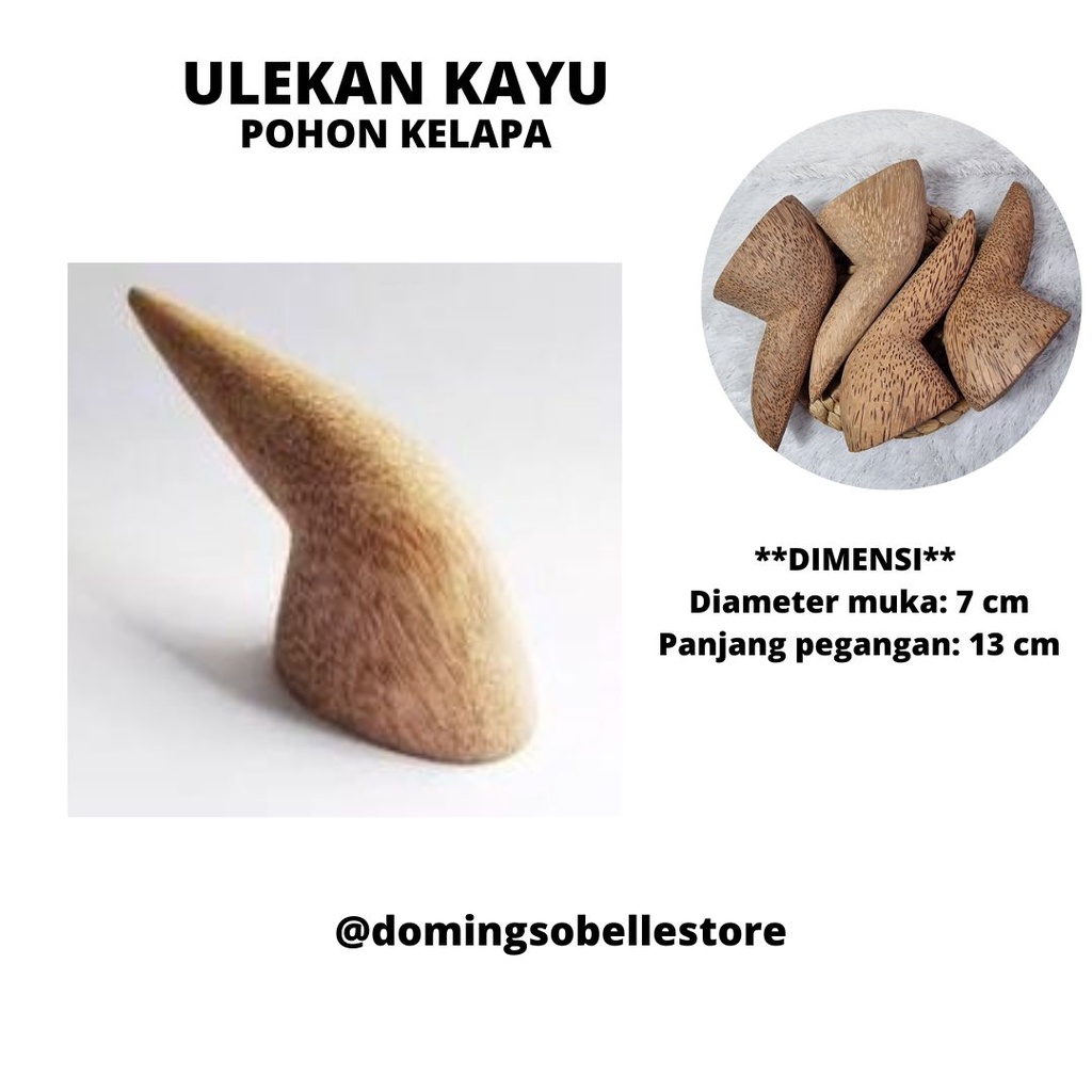 Ulekan Kayu Kelapa Ukuran Besar / ulekan/mutu kayu kelapa besar / Ulek Bumbu Rujak / Ketoprak / ulek