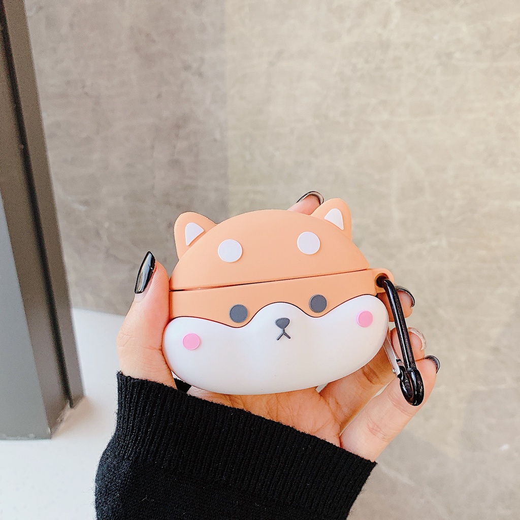 3d Cute Puppy Dog Shockproof Bluetooth Earphone Case Cover Untuk Airpods1 2 3 Pro I12 i13 Inpods 12 13 Pro Airpods3 Silikon Shell