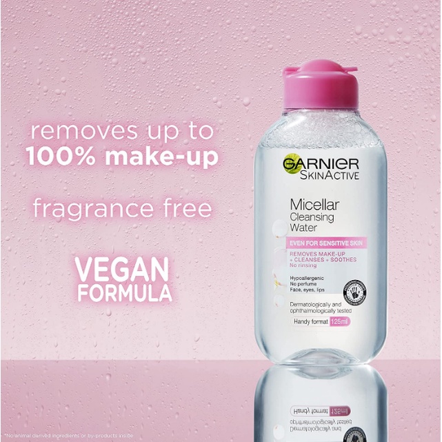 GARNIER Micellar Cleansing Water 400 ML / 125 ML / Pembersih Pink Blue Vit C Rose