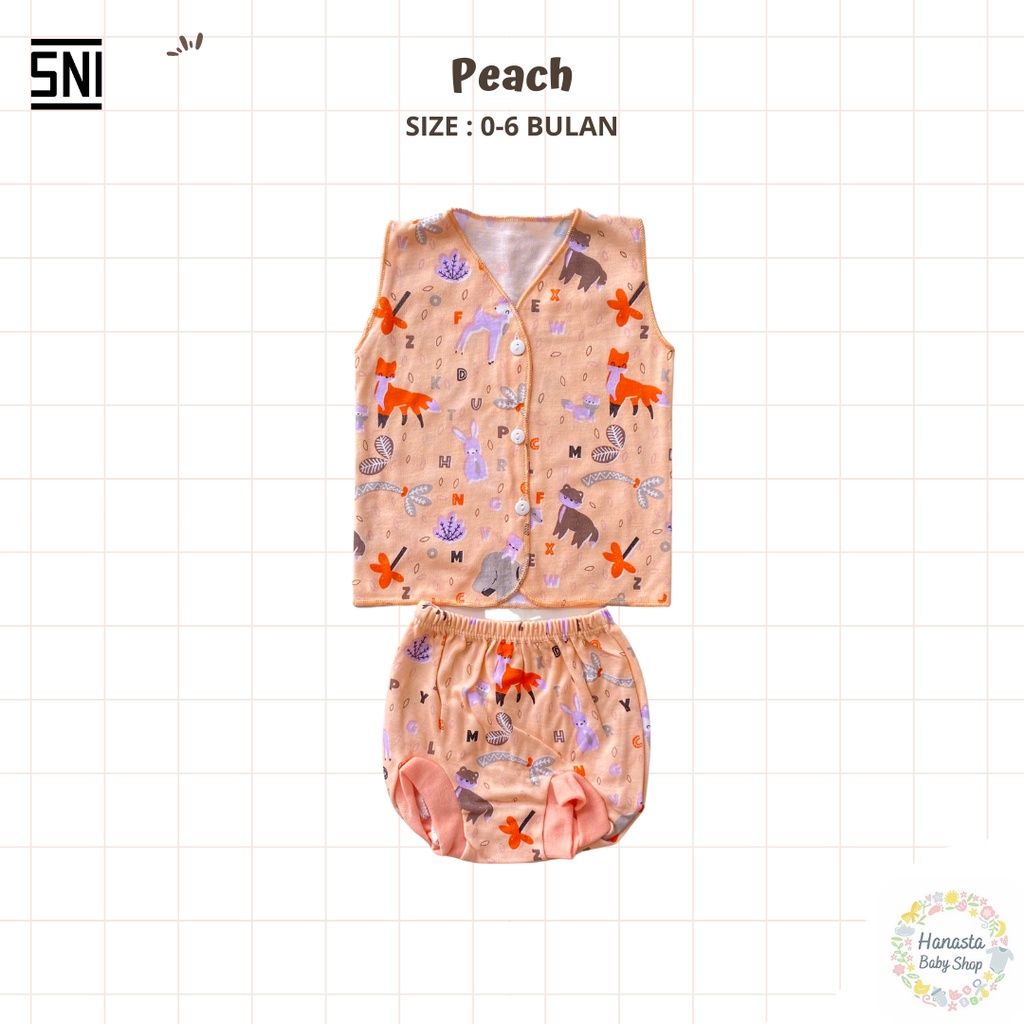 Baju Bayi Newborn Setelan Kutung Animal 0-6 Bulan