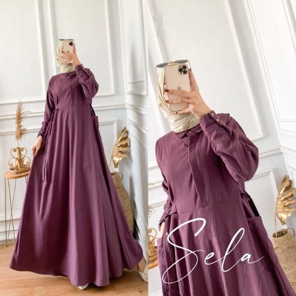 Gamis Sela Dress Maxy Crincle Airflow