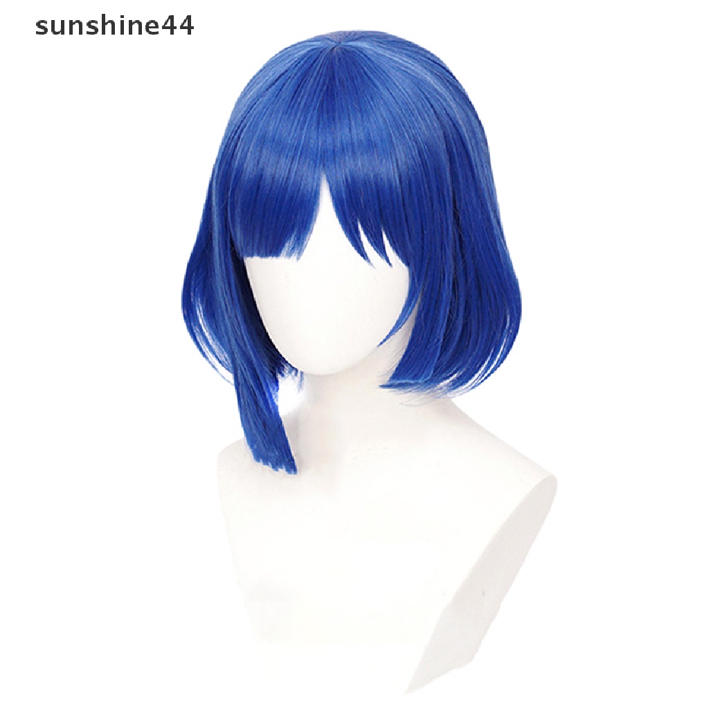 Sunshine Anime Bocchi The Rock Cosplay Gotou Hitori Cosplay Wig Batu Biru Panjang 30cm.