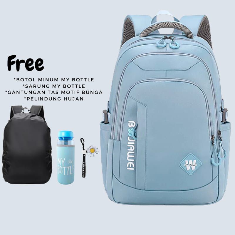 Tas Sekolah Anak Perempuan / Laki-laki Backpack Wanita Free Gantungan Kunci Dan My Bottle ( COD ) Bisa Bayar Ditempat