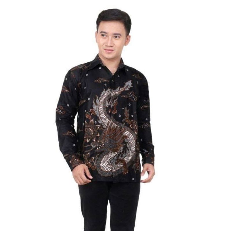 Kemeja batik couple pria dan anak laki-laki/kemeja batik couple murah atasan pria jumbo warna coklat kombinasi hitam