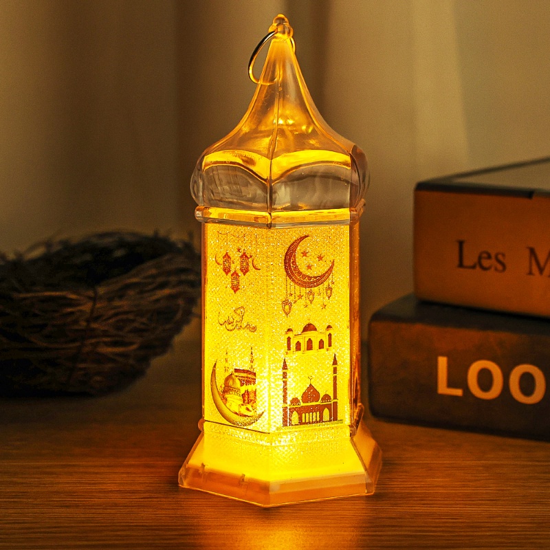 Indah Portabel Lentera Lebaran Hiasan Dinding Ramadhan Lampu Meja Hadiah Lampu LED Gaya Retro Lampu Malam Untuk Kamar Tidur Rumah Taman Indoor