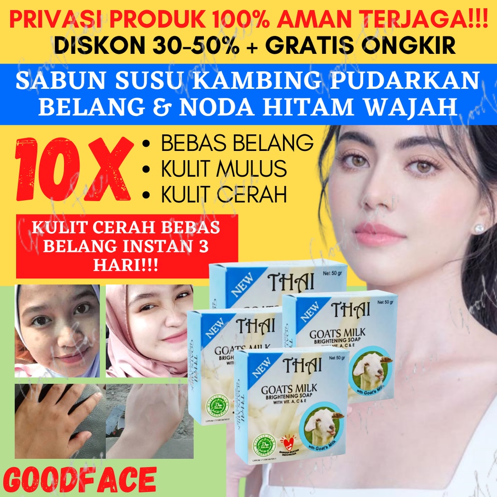 THAI GOATS MILK BRIGHTENING SOAP 50GR SABUN SUSU KAMBING THAI BPOM