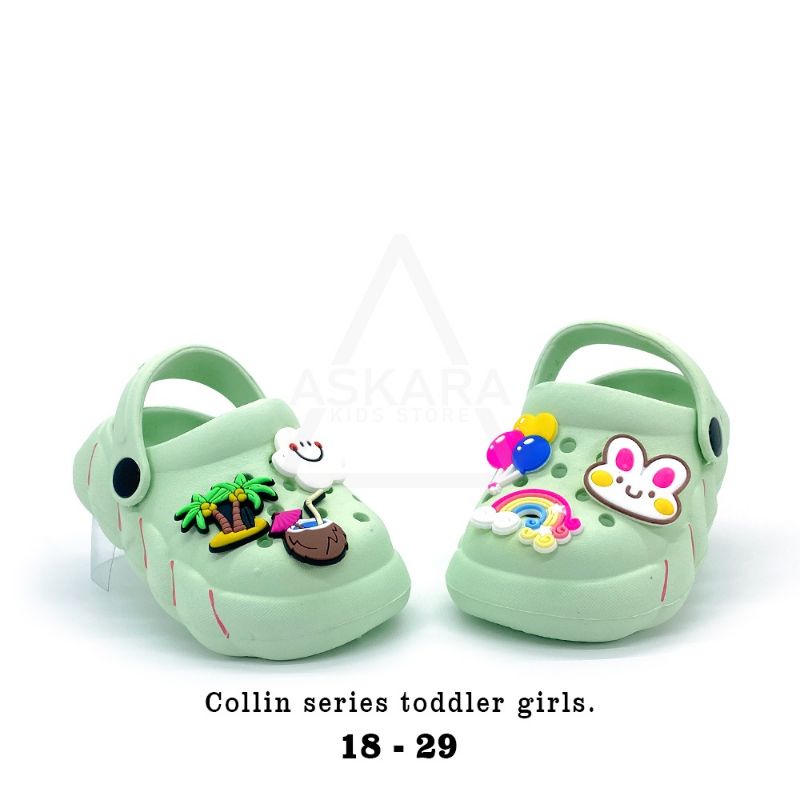 Sandal anak perempuan tali belakang jibitz lucu gemoyy jelly import