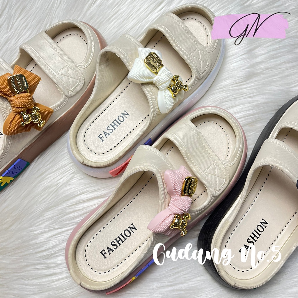 GN-029-1-3 &amp; 5 Sandal Jelly Wanita Fashion Tali Dua Model Terbaru Import PCU