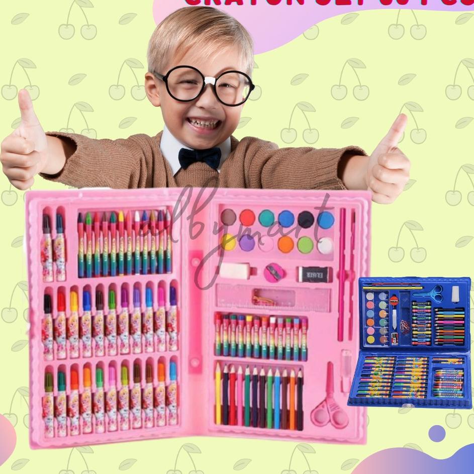 

Terbaru Colouring Set 86 pcs Pensil Warna Crayon set Stationary Kado anak