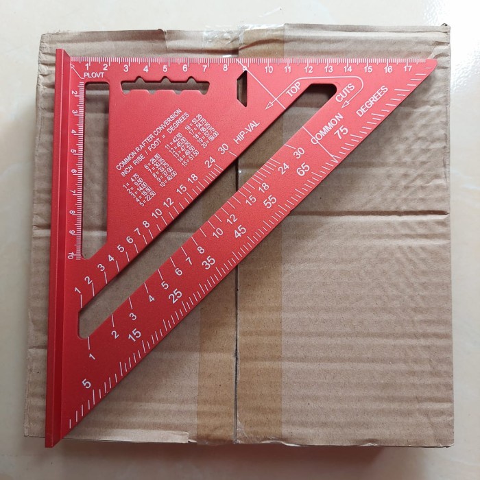 

Speed Square 7 Inci Woodworking Penggaris Siku Segitiga Tukang Merah