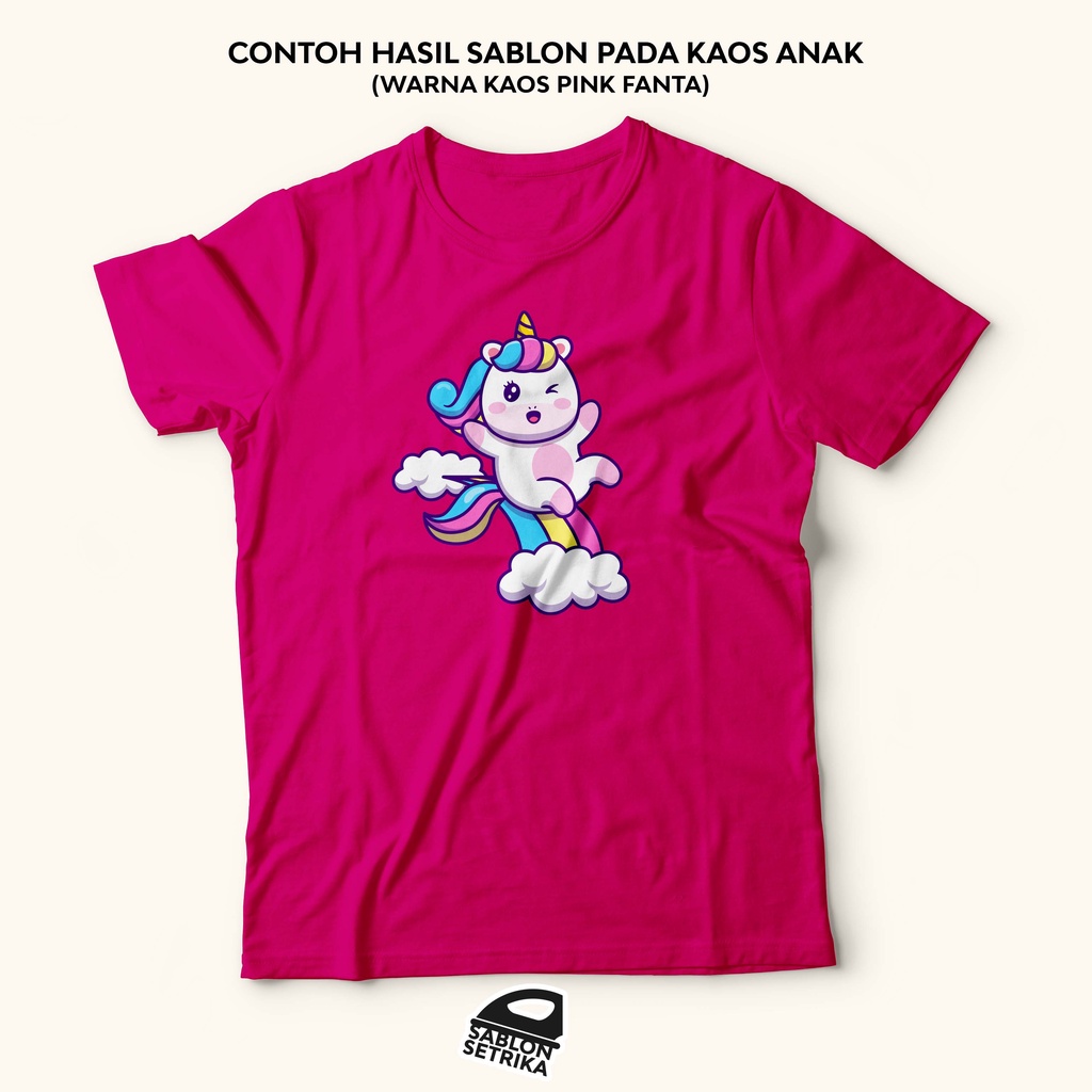 SABLON SETRIKA SABLON DTF PRINTING TEMA UNICORN