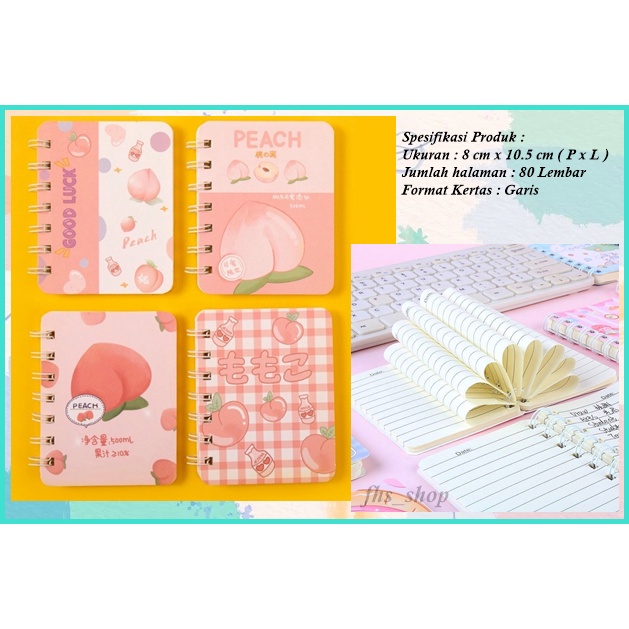 Notebook Scrapbook A7 Notebook Mini Cute Notebook Lucu A7 Buku Tulis Notebook Aesthetic Notebook Mini Pocket Notebook Pastel Peach A7