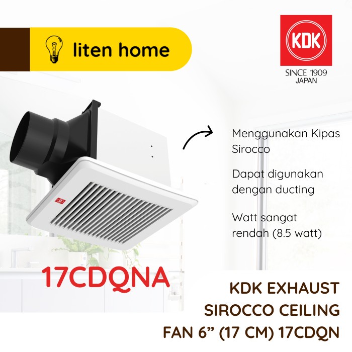 Infan Exhaust Fan Kdk 17 Cdqna 17 Cdqn / Exhaust Fan Cerobong Kdk 6 Inch