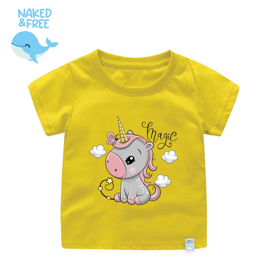 Naked Free Kaos Atasan Bayi Anak Gambar Unicorn Grey Untuk