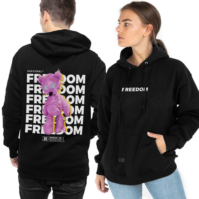 Parisdivarious Sweater Hoodie Jemper Freedom Beruang FC Bahan Fleece Size S - XXL (Pria &amp; Wanita)