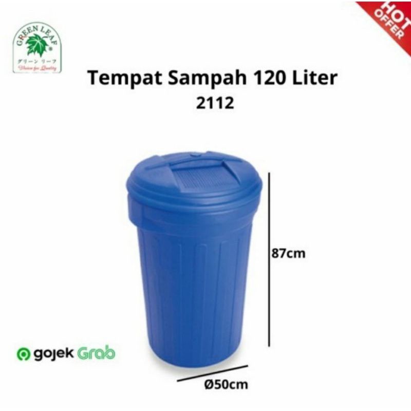 tempat sampah green leaf 120 liter / tong sampah 2112 jumbo