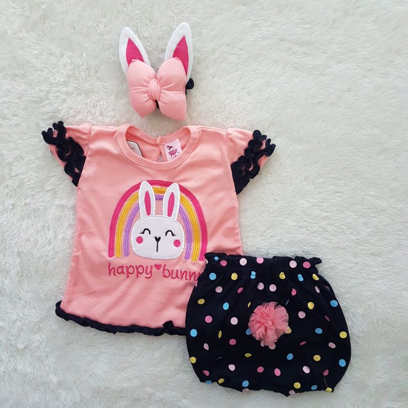 Baju Bayi Happy Bunny set