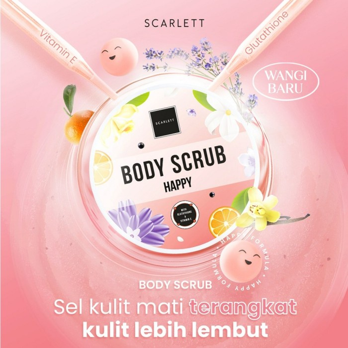 SCRUB BADAN SCARLETT BODY SCRUB HAPPY 250ML ORIGINAL BPOM