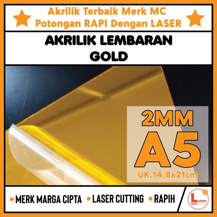 Jual Harga Promo Akrilik Lembaran Gold Mirror Mm A Marga Cipta