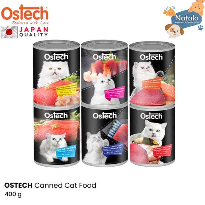 Ostech Kaleng 400GR Makanan Kucing Basah Cat Wet Food Premium