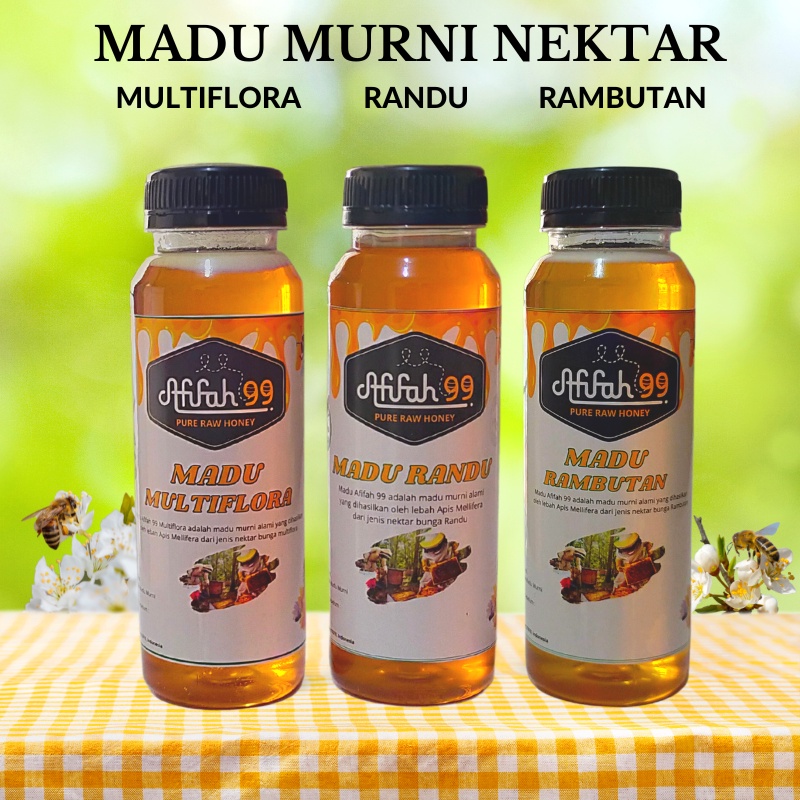 

Madu Afifah 99 - Madu Murni Asli 250 ml - Madu Multiflora - Madu Randu - Madu Rambutan - Madu Asli Grade A 100% Alami Pure Natural Raw Honey