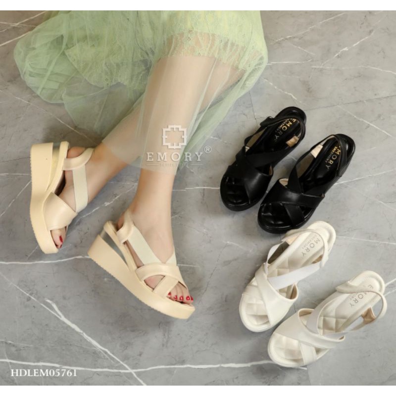 SANDAL WEDGES EMORY WANITA IMPORT BRANDED BATAM Aprilla Series HDLEMO5761