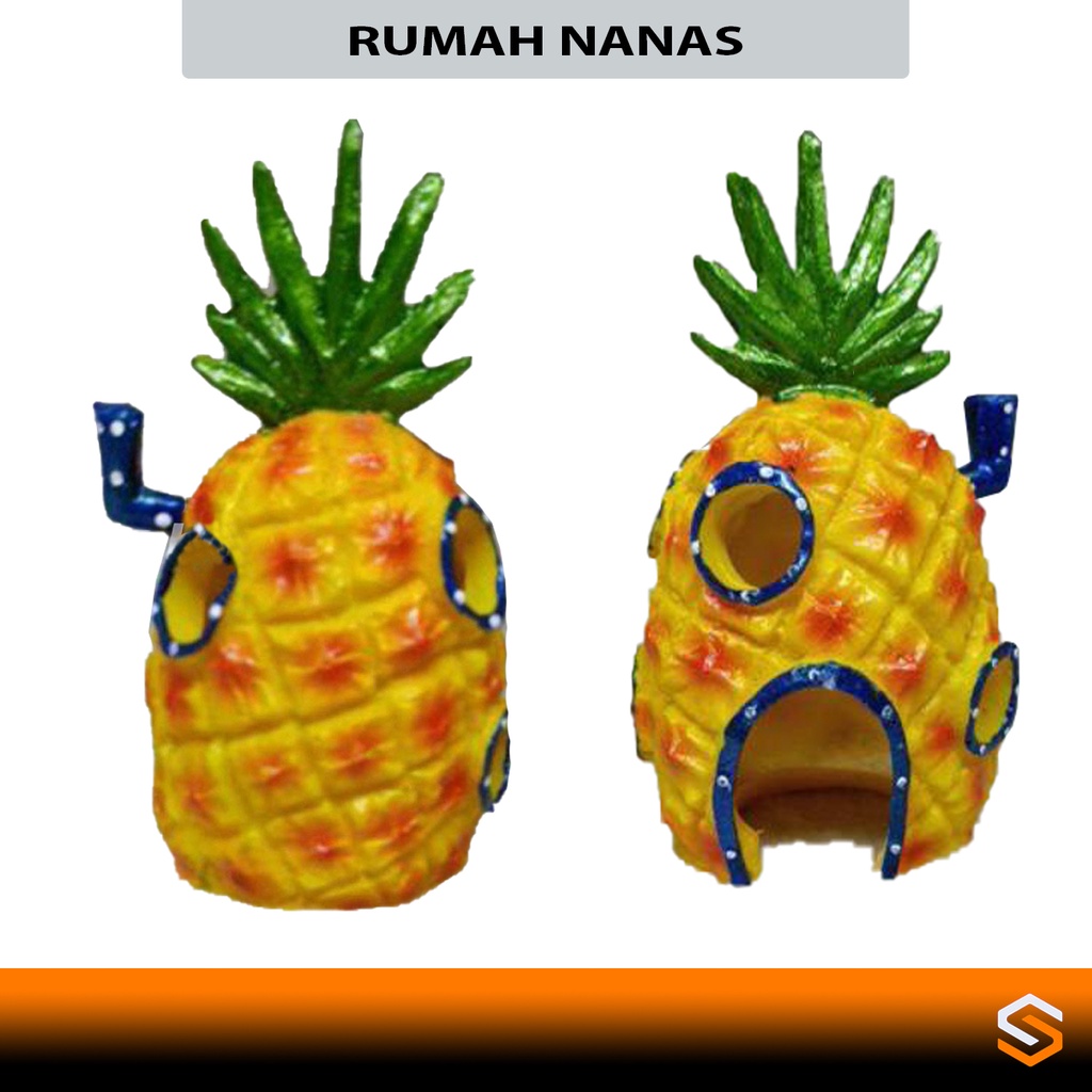 Rumah Nanas SpongeBob - Hiasan Aquarium / Aquarium Hias / Ornamen Akuarium