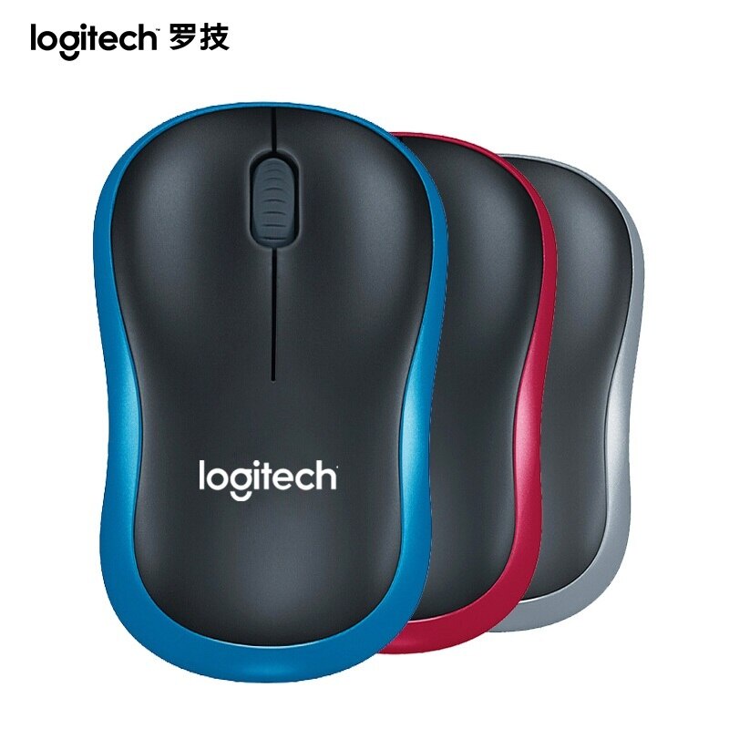 LOGITECH M185 MOUSE WIRELESS BLUE/RED/GREY