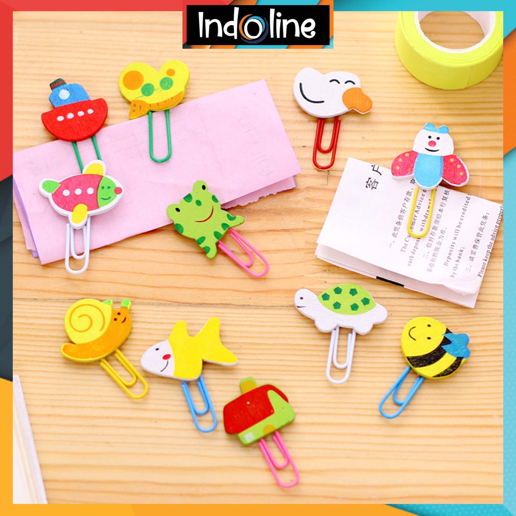 

✔️ Penjepit Klip Kertas Karakter Paper Clip Korean Push Pin Set 12pcs Import COD
