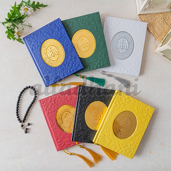 Cetak Buku Yasin dan Tahlil Hardcover - Custom Foto dan Nama - Tajwid Warna - Vintage Floral Oval