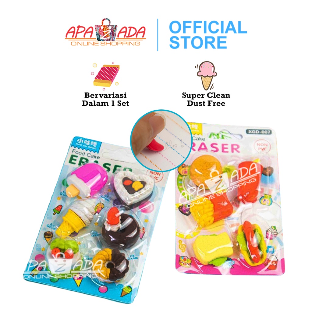 

Apazada Penghapus / Eraser Pensil Motif Lucu Food Cake Fruit Set / Penghapus Stip Kecil / Penghapus Unik Murah XGD