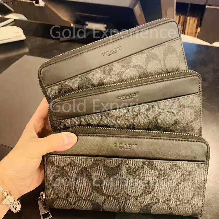 Coach Accordion Wallet In Signature Canvas Coach Tas Pria Dompet pria Coach Dompet Panjang