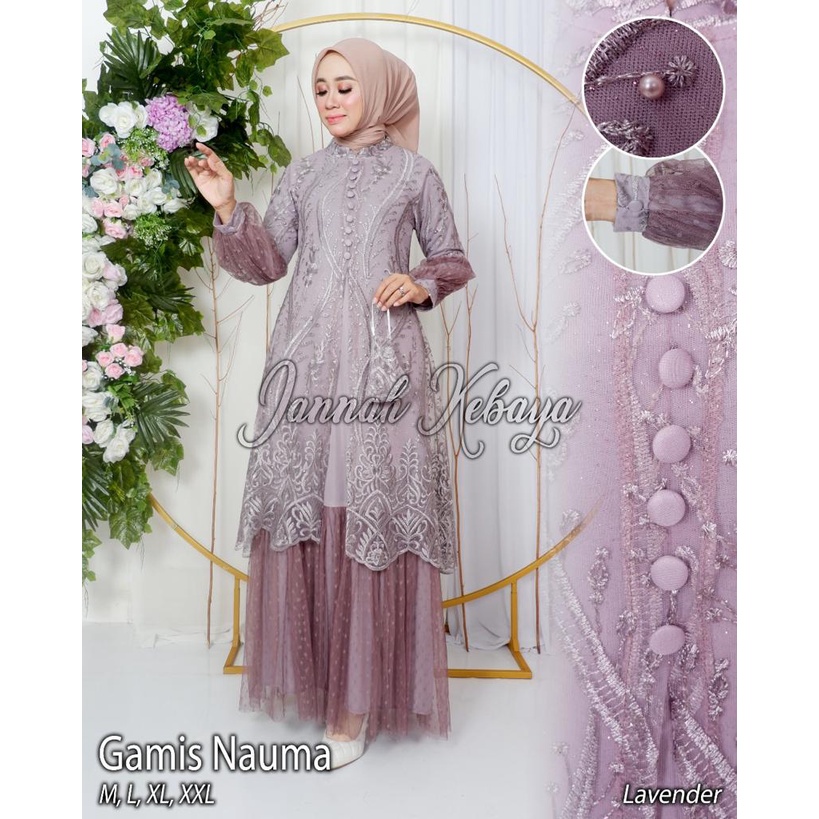 PRODUK TERBARU NAUMA DRESS TILE BORDIR SAPTO MIX TILE DOTI PREMIUM /  DRESS PESTA DAN KONDANGAN / GA