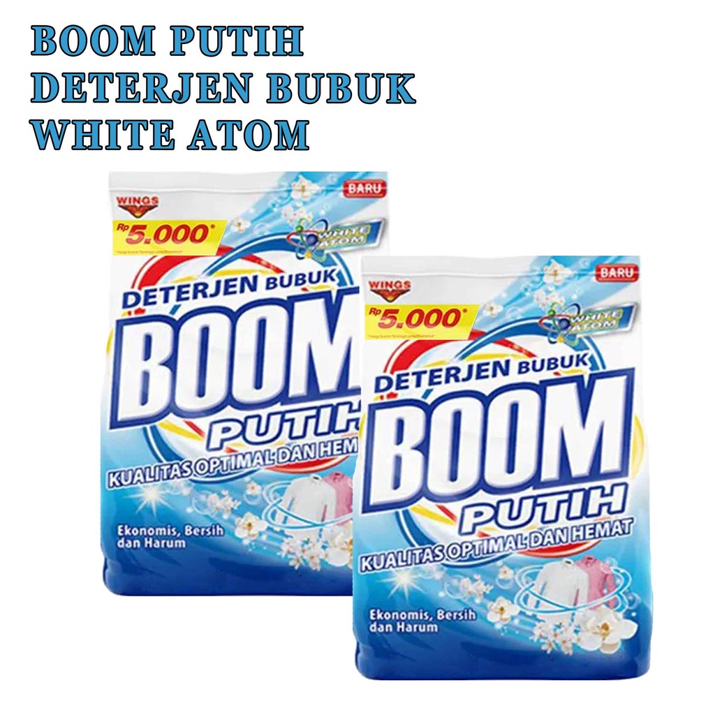 BOOM WHITE ATOM* Deterjen Bubuk* Deterjen Ekonomi* White Boom 300g