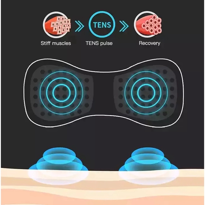 Alat pijat mini tempel 8in1 elektrik alat terapi pijat leher pundak serbaguna untuk seluruh tubuh mini massage sticker