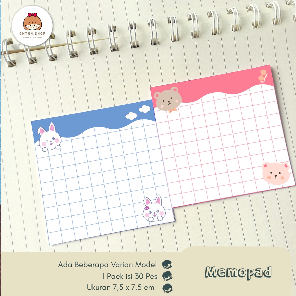 

Memo Pad motif Series 2 (ukuran 7.5 × 7.5 cm) Ketebalan 80 Gsm