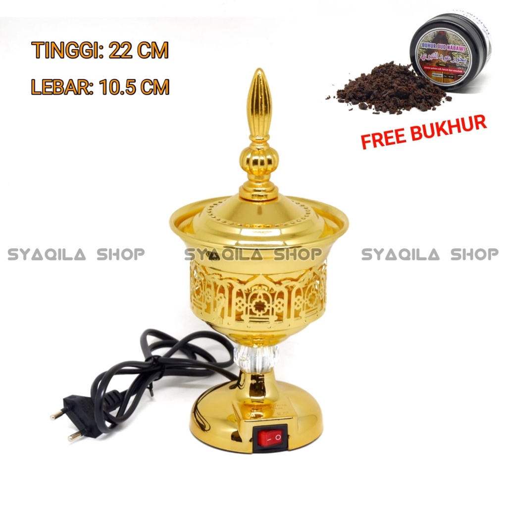 Tempat Bakar Buhur Listrik Parapen Bukhur Elektrik Mibakhara Dupa Arab Mabkhara Bakhoor Electric Pembakaran Dupa Incense Burner