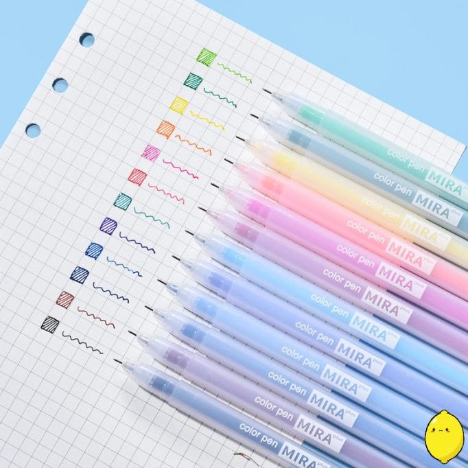 

DISKON Pulpen Tinta Gel Warna Warni Set 12 pcs Mira Plus Needle Point Gel Pen