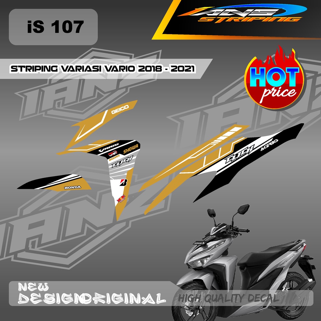 TERBARU STIKER STRIPING VARIO Led Vario 150 MOTIF GRAFIK RACING BAHAN HOLOGRAM / NON HOLOGRAM IS107