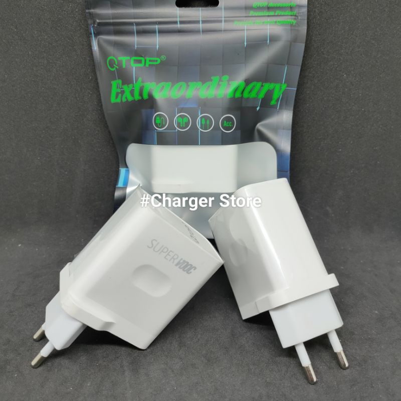 Adaptor Batok Charger Qtop Extraordinary 30W 5V 6A SUPER VOOC Fast Charging Premium Produk Batok