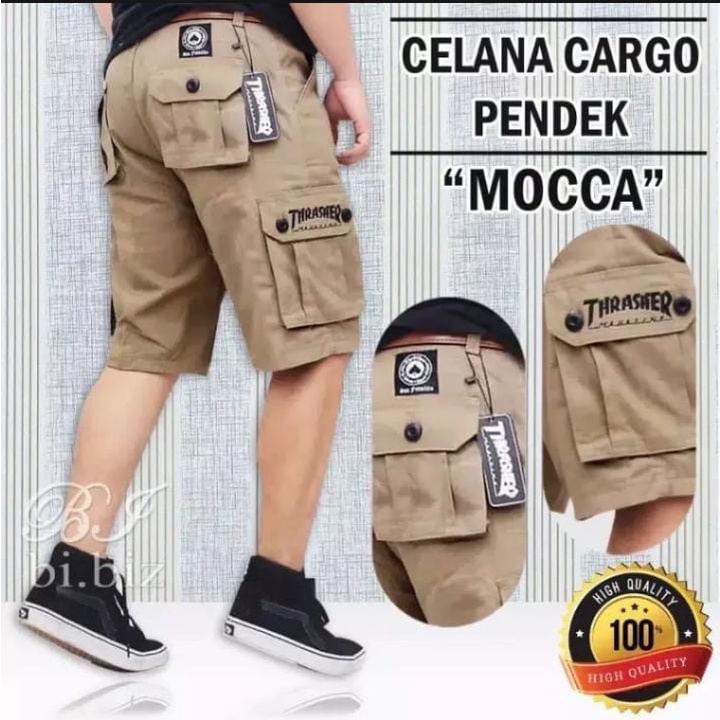 Cargo Laki laki Pinggang RIB / Celana Pendek Cargo Pria / Celana Pendek Pria dewasa / Celana Chinos Pendek Terbaik