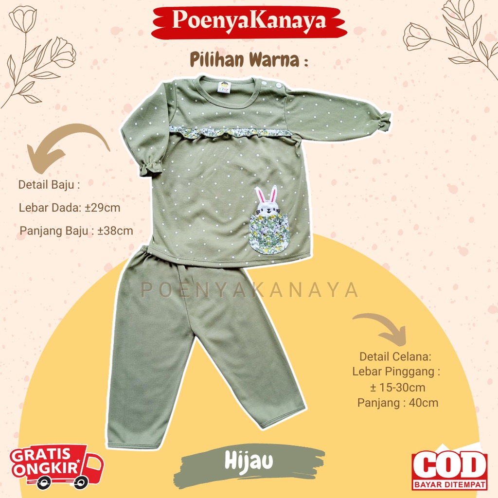 Setelan Baju Bayi Piyama Bayi Panjang Perempuan RABBIT TOTOL RIFKY 6-18 bln SPY42