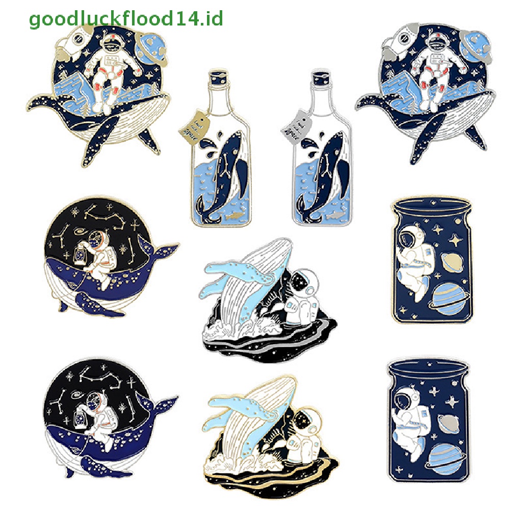 [GOOGFOUR] Pin Enamel Paus Adventure Ocean Drifg Wishing Bottle Brooch Bag [Atasan]