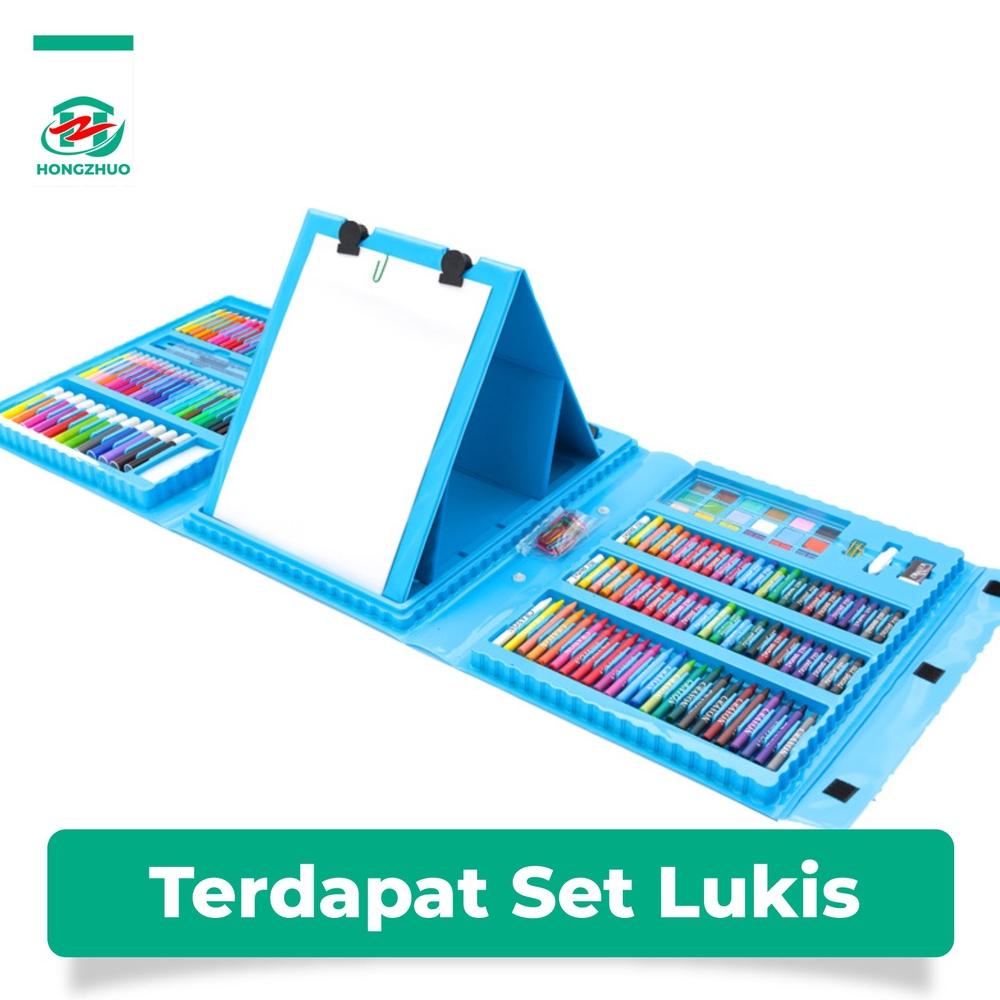 

BAYAR DITEMPAT - Hongzhuo Crayon Anak Pengasah 208pcs Set Alat Menggambar Melukis anak Crayon Cat Air Pensil !