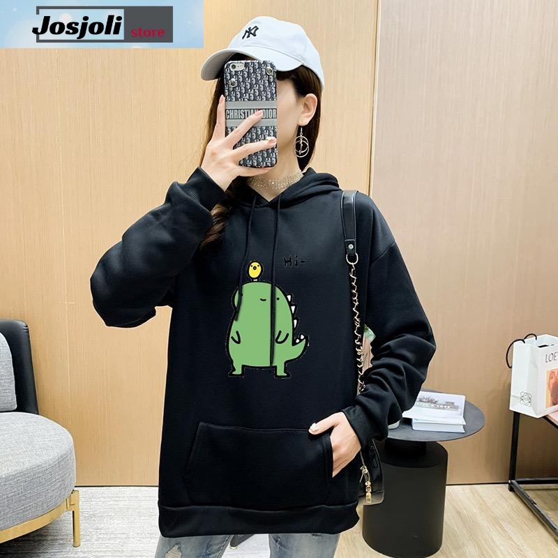 JOSJOLI_PIYAMA/Sweater Hoodie Dino/Atasan Wanita Dewasa Lengan Panjang/Fit L