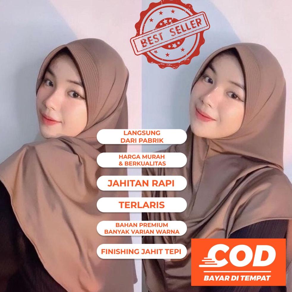 Sangat Nyaman.. Bergo Hamidah Premium (ORI)/Jilbab Bergo Hamidah/Kerudung Bergo 97